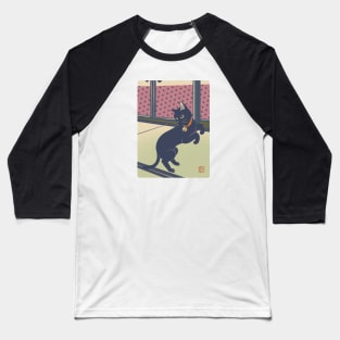 Black Cat In Japanese Room Baseball T-Shirt